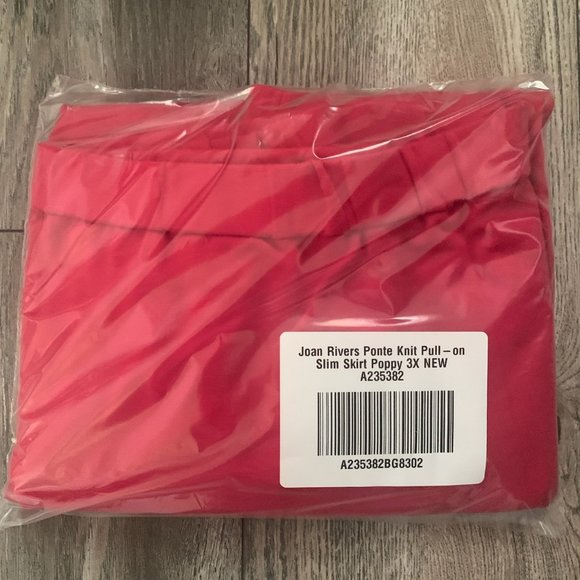 NWT JOAN RIVERS PONTE PULL-ON POPPY SKIRT 3X - Picture 9 of 10